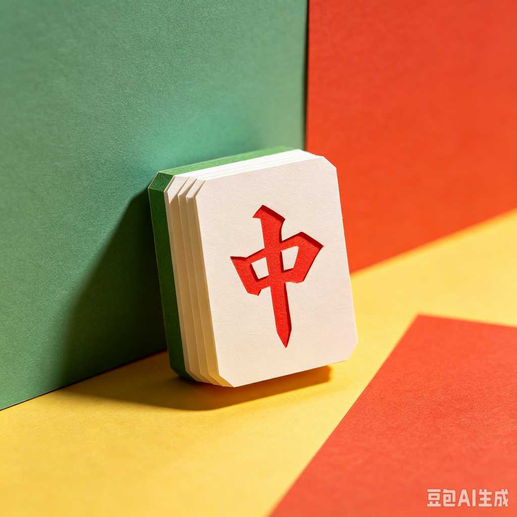 vintage text mahjong set