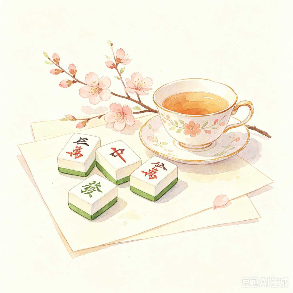 stylish text mahjong set