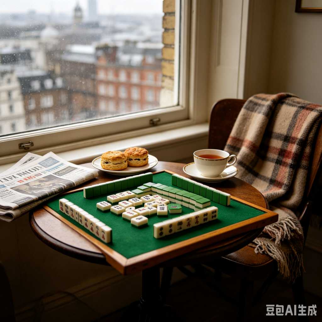 flat print mahjong set
